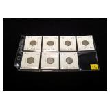 7- U.S. 3-cent nickels: 3-1865, 3-1866, 1881