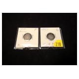2- U.S. half dimes: 1853, 1857