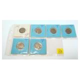 6- Mixed date Liberty and Buffalo nickels: 1912-D,