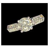 14K White gold diamond solitaire, approx. 1.28 ct.