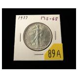 1937 Walking Liberty half dollar, MS-65
