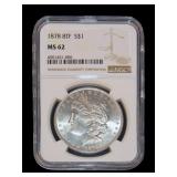 1878 8T.F. Morgan dollar, NGC slab certified: