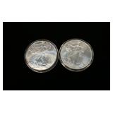 2-1996 American Silver Eagles, uncirculated