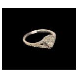 14K White gold heart shaped brilliant cut diamond