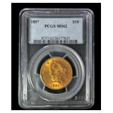 1897 $10 Gold Liberty Eagle, PCGS slab certified