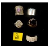 5- Sterling silver rings