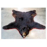 78" Black Bear Rug