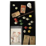 Lot, baseball pins, Wagner Card (no printing on