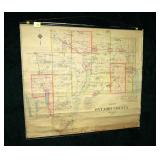 Roll up wall map "Ontario County," 1904, stains