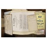Lot, Ithaca area books, letterhead, map and