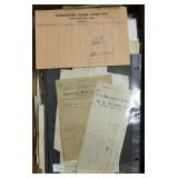 Lot, receipts, pamphlets, letter, legal paper