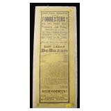 Broadside 19" x 7.5" "The Forresters! at New Hall