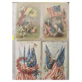 Lot, holiday postcards: patriotic, Christmas, New