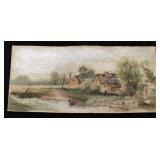 6.5" x 14" pastel of cottage scene