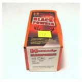 Box, Hornady black powder .45 Cal. lead round