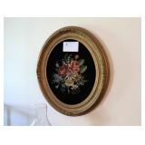 22.5" Oval framed needlepoint