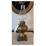 Brass electrified oil lamp