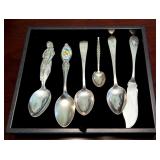 6- Sterling silver spoons and butter knife