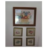 Lot, framed Theorems, 5 pcs.