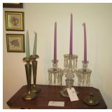 Lot, 4 candlesticks and candelabra
