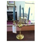 Brass 5-candle candelabra, 16" high