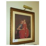 Framed print with light