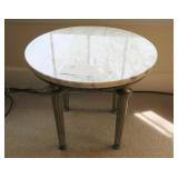 18" Round marble topped stand, 15.5" H.