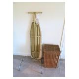 Lot, Ironing board, wicker basket and
