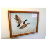 14 x 18" O/B Mallard ducks, signed