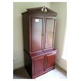 38" Cherry finish computer desk, with 2 door top,