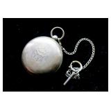Illinois Coin Silver Key wind hunter case pocket
