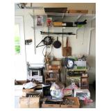 Lot, Assorted kitchen ware, pans, toaster,