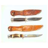 2- Knives with sheaths: Case with 4.5" blade,