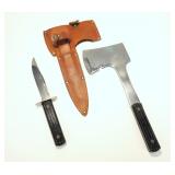 Utica Sportsman hatchet and knife combination
