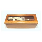 NWTF Silver Stag knife with sheath and