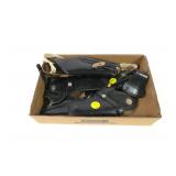Lot, black leather holsters