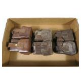 Lot, three double Mauser leather ammunition