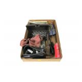 Lot gun parts, shotgun dummies, tools and