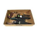 Lot, six knives with sheaths
