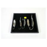 Lot, 5 Pflueger spoons No. 1832, 4 No. 4