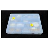 Lot, lure parts, beads in plastic box