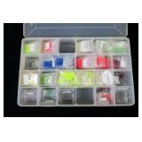 Lot, lure parts, beads in plastic box