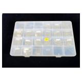Lot, lure connectors in plastic box