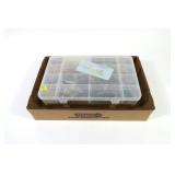 Lot, flies, spoons, misc lures in 2 plastic