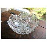 8" signed "J. Hoare 1853" cut glass bowl