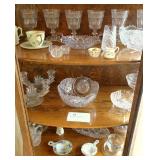 Lot - Assorted cut and pressed glass,