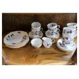 Duchness Bone China "Thistle" luncheon set,