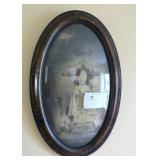 23" bowed glass framed print