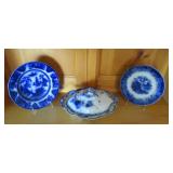 Lot - assorted Flow Blue,