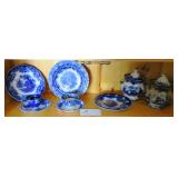 Lot, assorted Flow Blue,